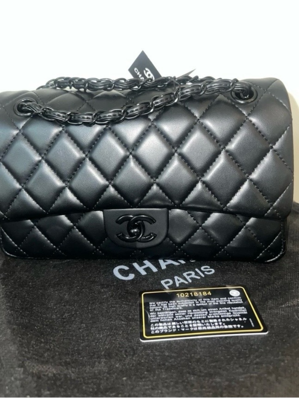 Source Unknown Black Quilted Shoulder Bag with Chain Strap NEW